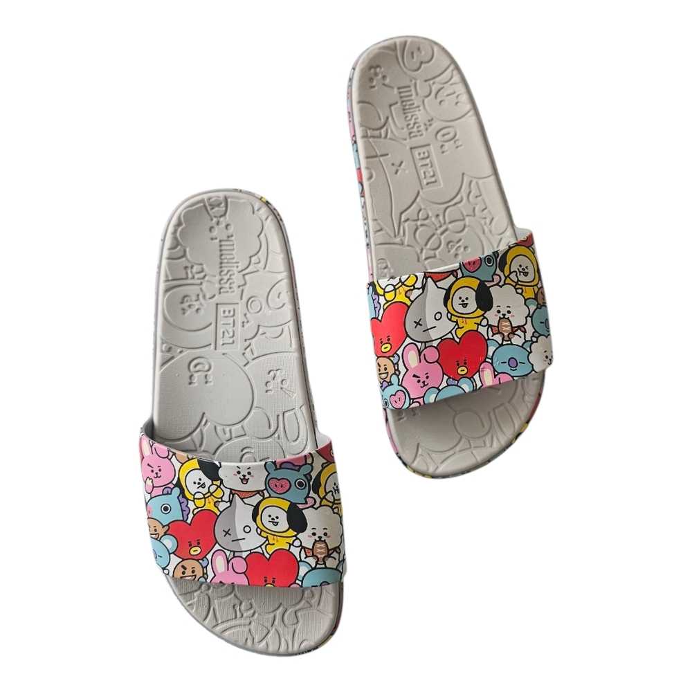 Melissa Red and Pink Sandals Vibrant Floral Design